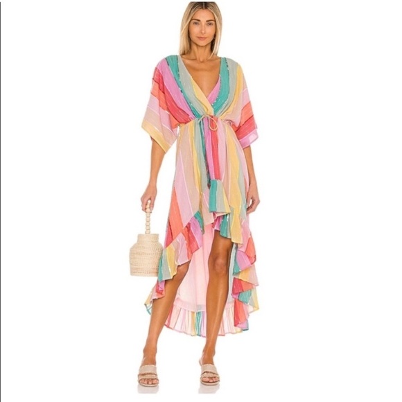 sundress Dresses & Skirts - Sundress Deva Maxi Striped & Sequin Rainbow Dress